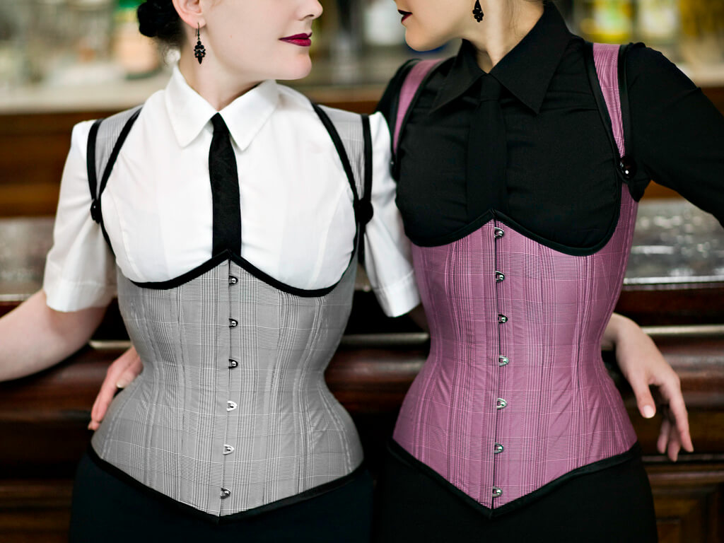 Bespoke High Back Pointed Victorian Underbust Corset with Straps