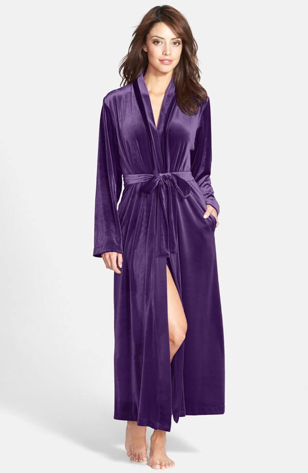 Long Silk Robes for Women, Long Silk Robe, Purple Old Hollywood