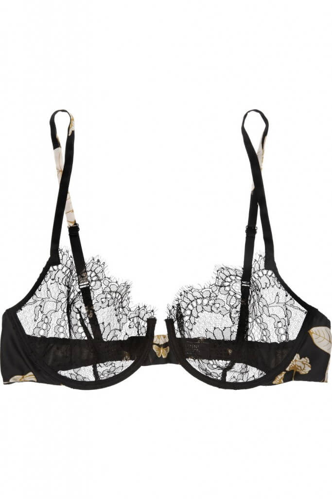 Carine Gilson Bustier balconnet - Blackand ivory Sakura Caudry lace bra-  The Daily Episode Network