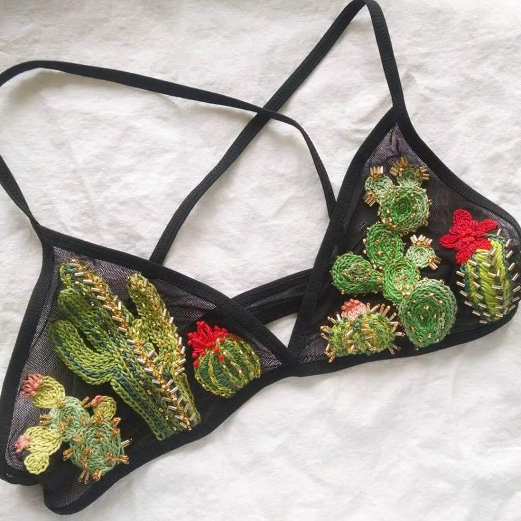 Lingerie of the Week: Birds & Beestings Prickly Pear Embroidered