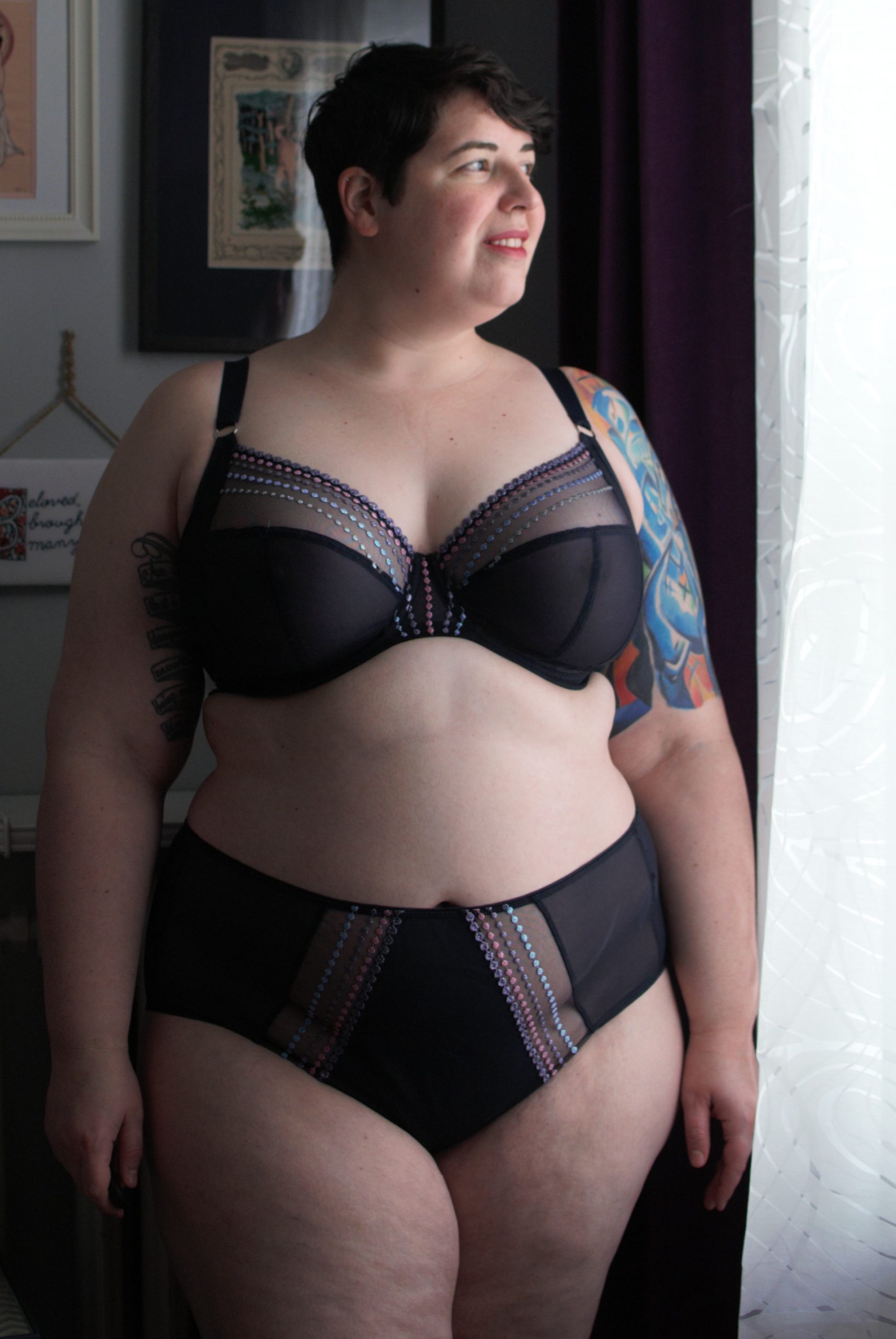 Sachi Black Butterfly Plunge Bra from Elomi