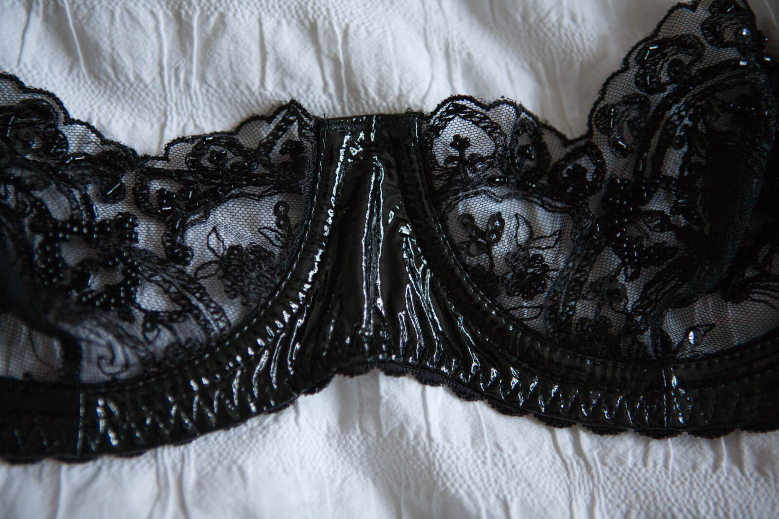 Loveday London Luxury Lingerie Review: Leather & Lace 'Oncilla' Bra Set