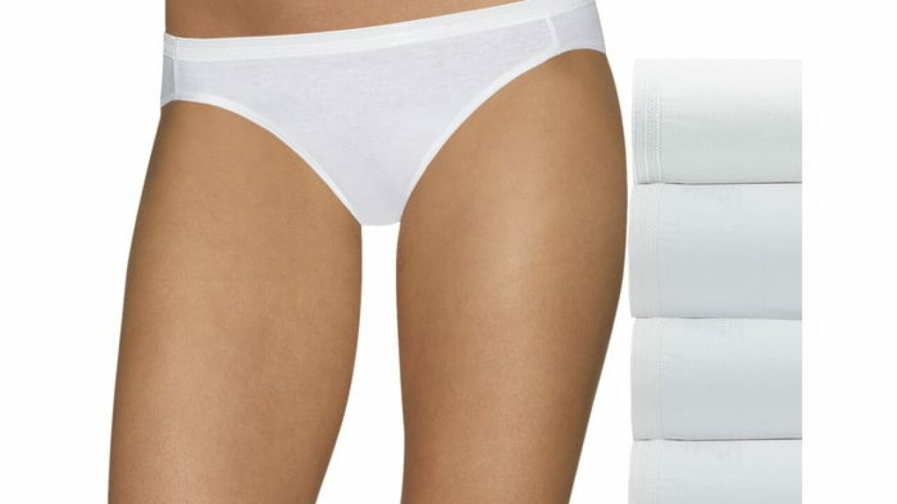 Hanes Ultimate Womens Cotton Comfort Ultra Soft Brief, White, 5 at